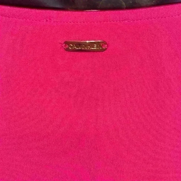 Calvin Klein Hot Pink Silky Blouse size Medium - Picture 4 of 6